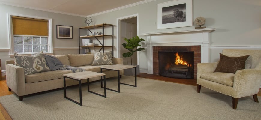 Bedfordshire Natural Wool Loom-Hooked Rug