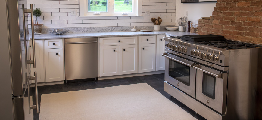 Photo Zigzag organic cotton thick woven in kitchen