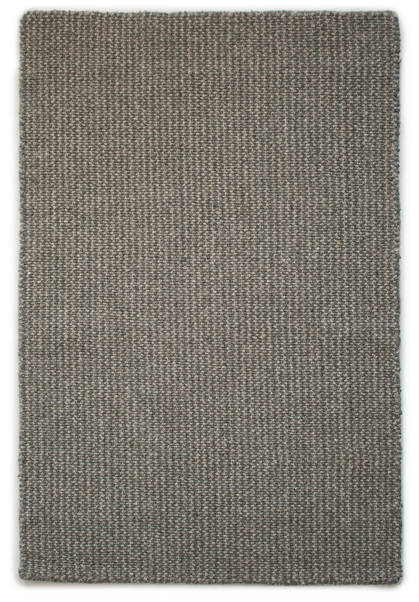 Crossweave Natural Wool Grey Loom-Hooked Rug