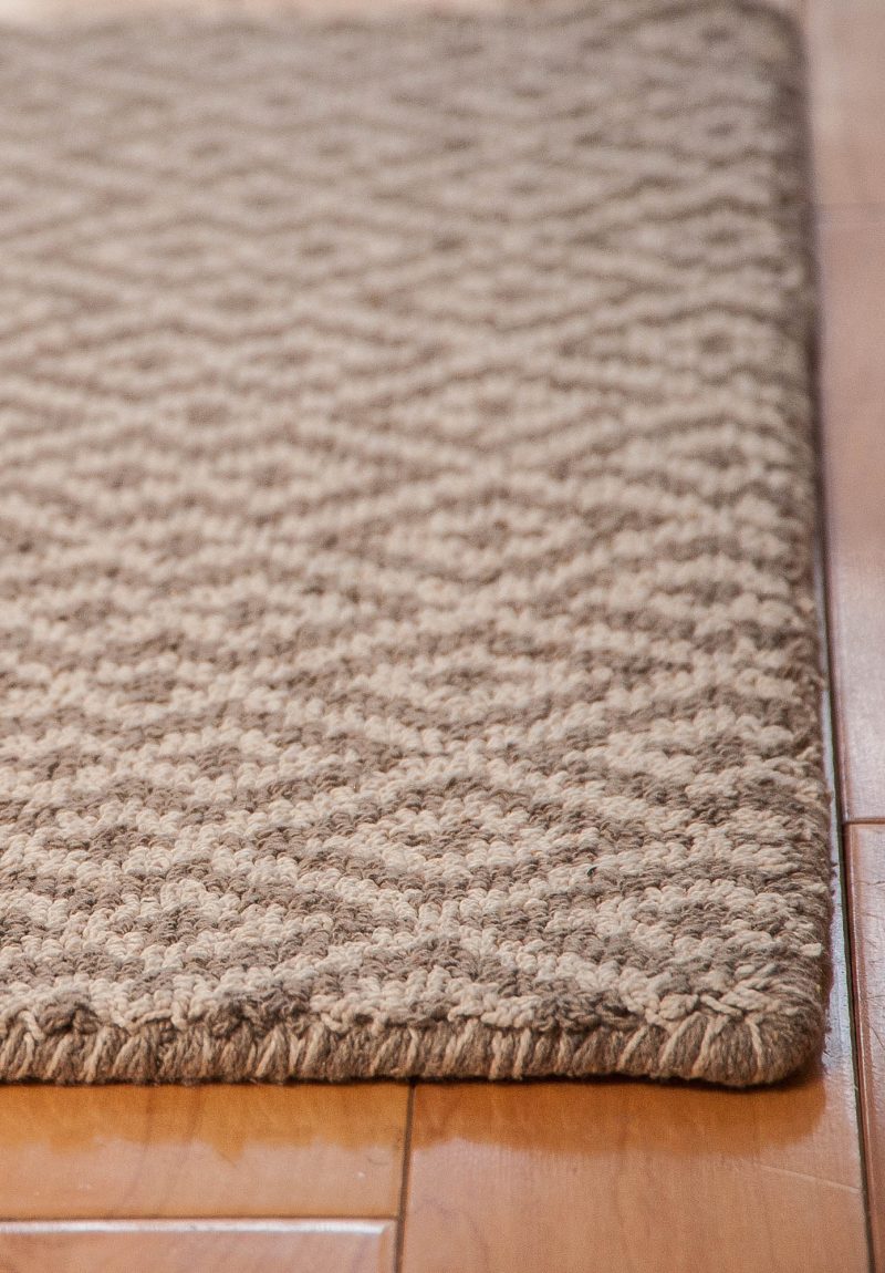 Loom Hooked Solid Natural Eco Cotton Rug