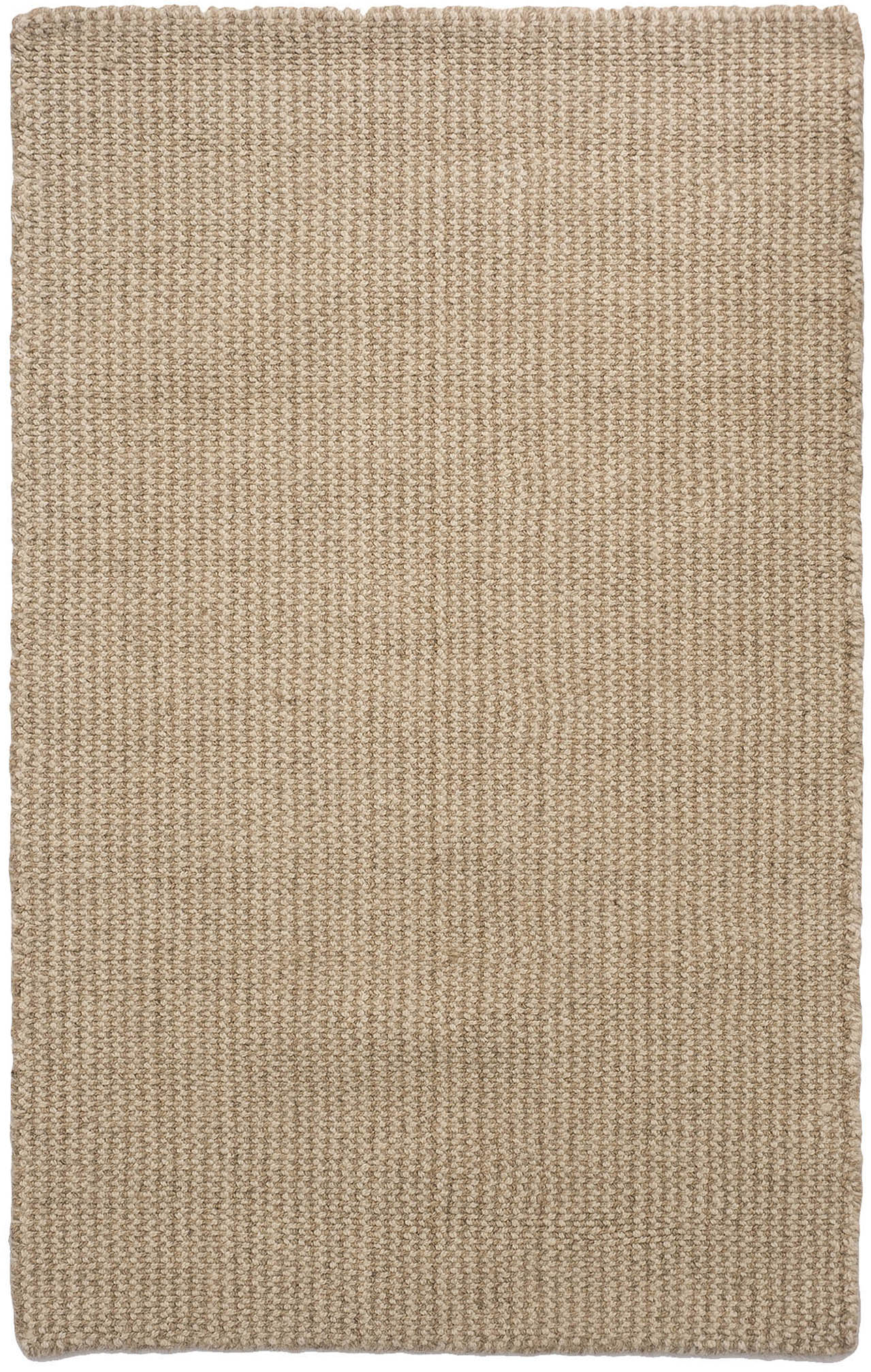 Crossweave Taupe/Natural Wool Loom-Hooked Rug