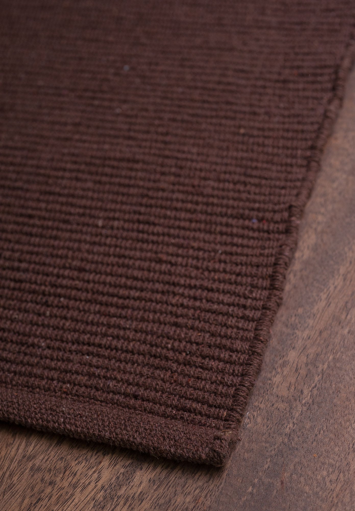 Rich, textured, handwoven, chocolate brown, 100% cotton natural