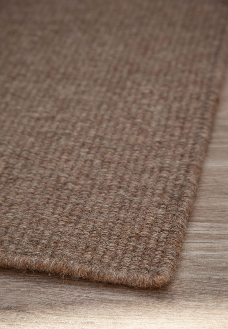 Thick Woven Wool Rug - Solid Coffee - Hook & Loom