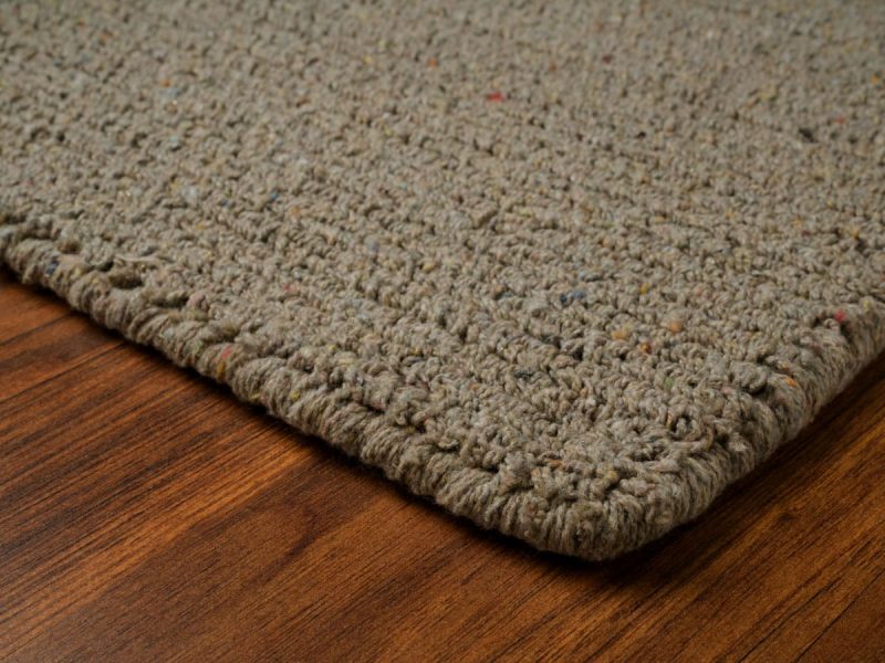 Thick Woven Wool Rug - Solid Natural - Hook & Loom