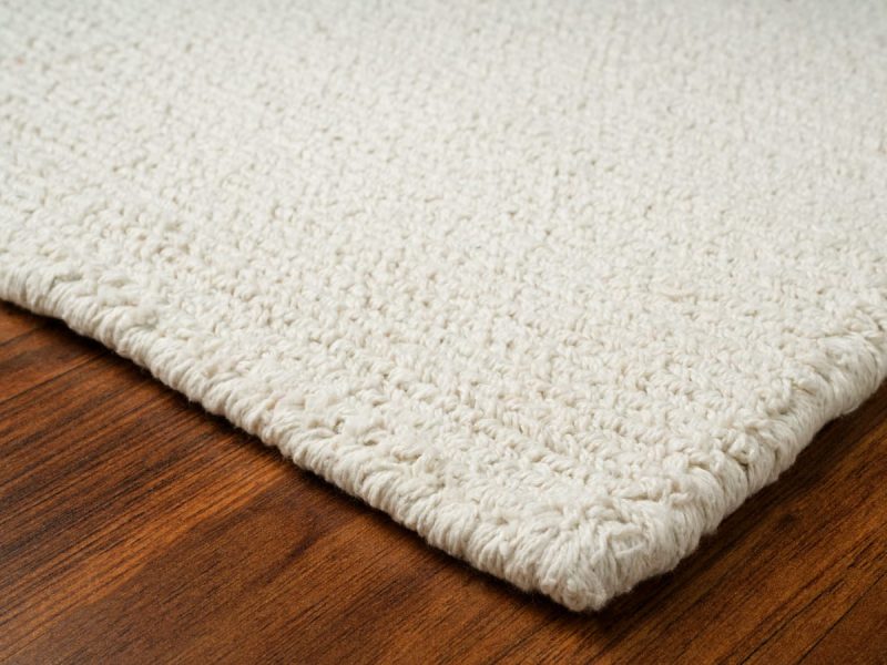 Loom Hooked Solid White Eco Cotton Rug